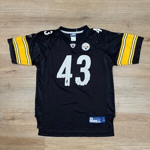 Troy Polamalu NFL Pittsburgh Steelers Jersey Youth XL Men’s Small #43 Black VTG